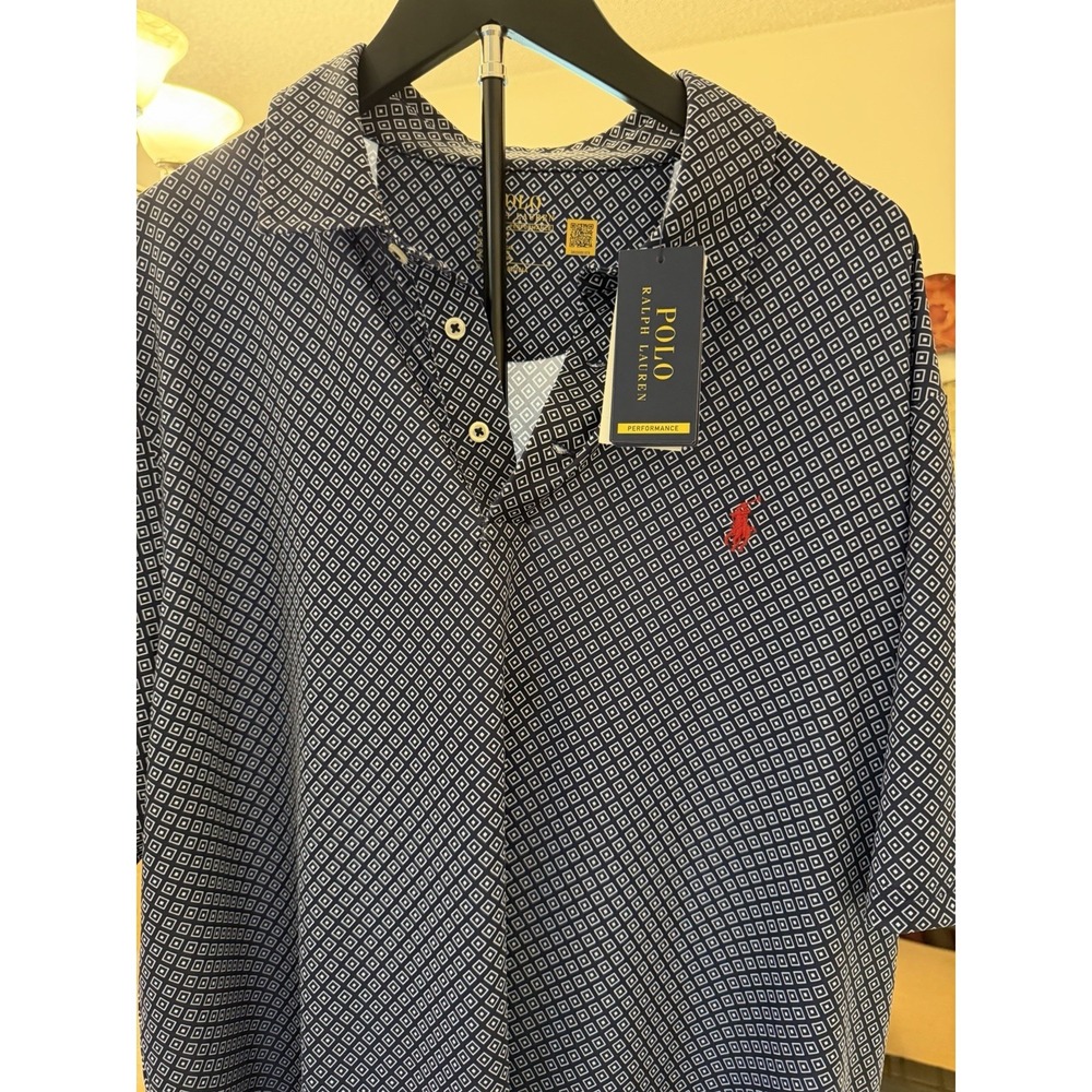 Polo Ralph Lauren Multi Geo Shirt classic Fit Soft touch Navy SZ XLblue dot polk